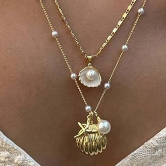 Neiman Marcus 14k Gold Plated Seashell Starfish Beach Chain - Picture 4 of 6